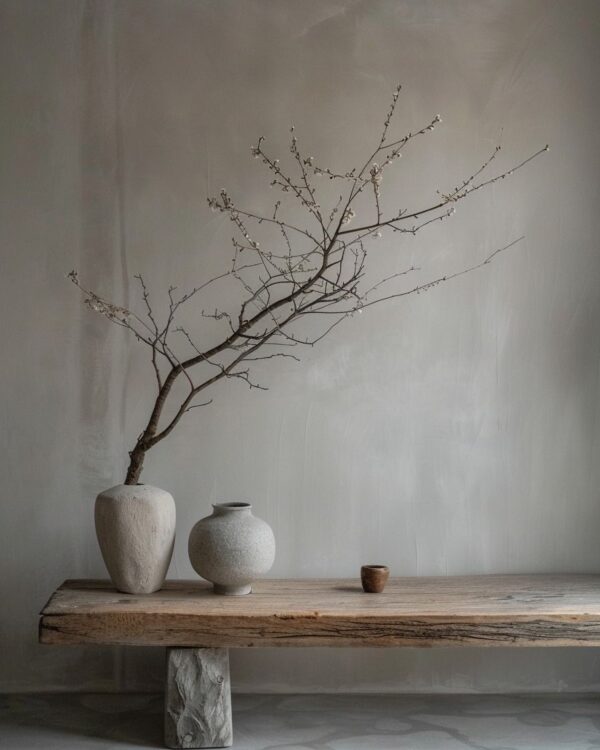 Jarrón estilo wabi sabi
