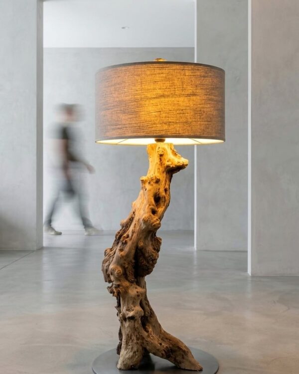 Lampara de madera de deriva 6